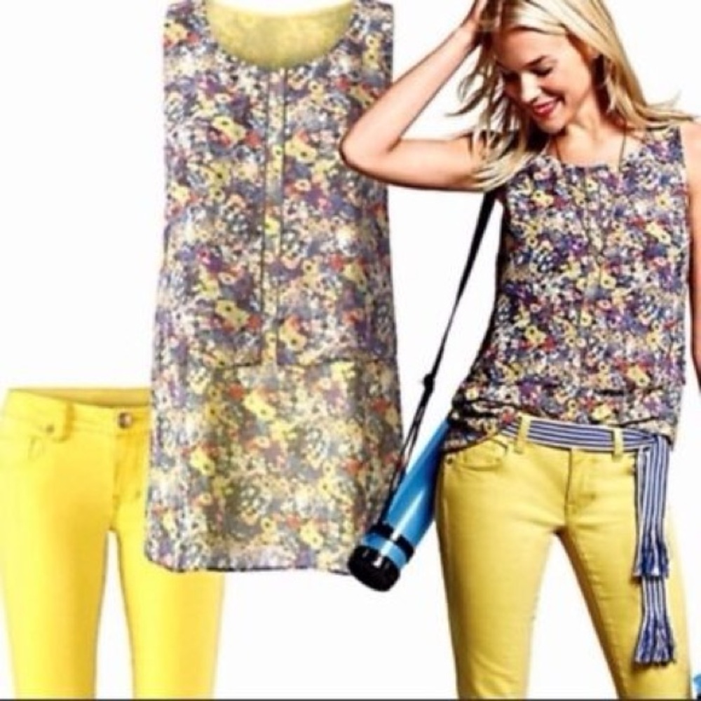 CAbi - Positano Floral Layered Tank Blouse / Size Small / Floral Print